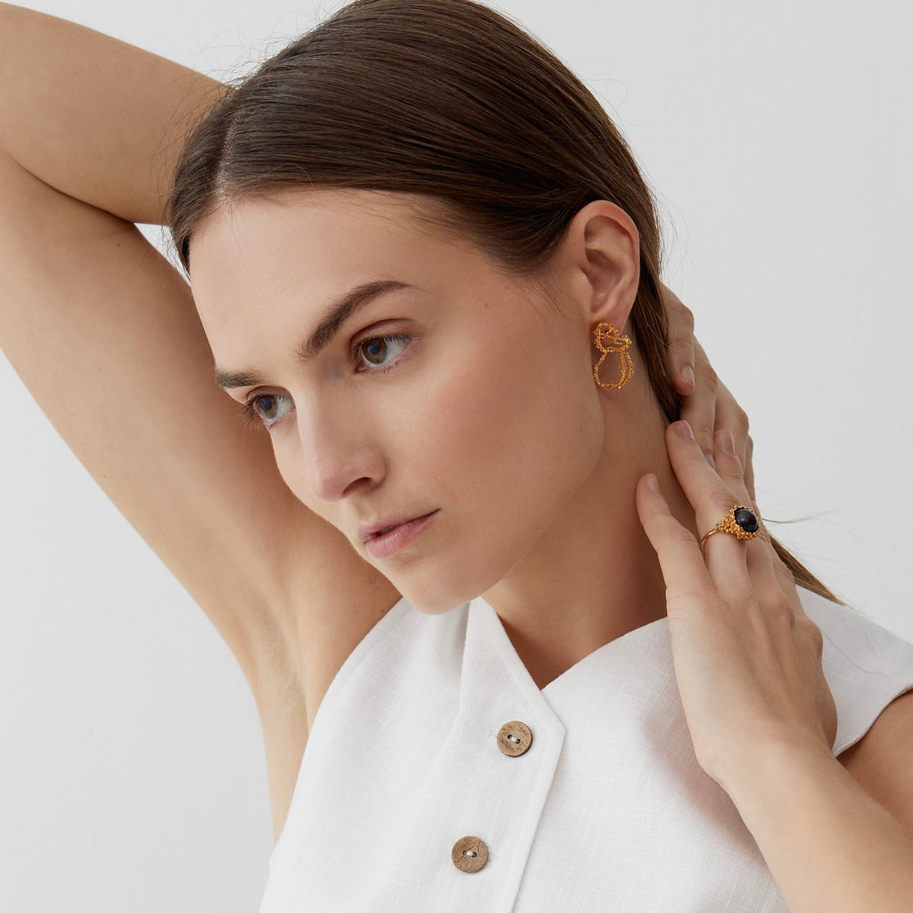 Gold Plated Silver Earrings "Starlite Threads"