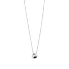 A 14k white gold choker necklace with a single white diamond pendant on a white background.