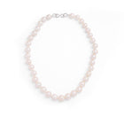 A necklace composed of round freshwater pearls and fine sterling silver.