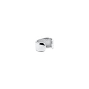 Minimalist silver ear cuff with a smooth, polished finish.
