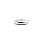 Minimalist polished silver ring with a smooth, rounded silhouette.