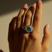 Silver Ring with Topaz  "Mystic Meadow"