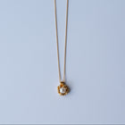 Gold Plated Silver Necklace with Akoya Pearl "Coral Shining Sun"