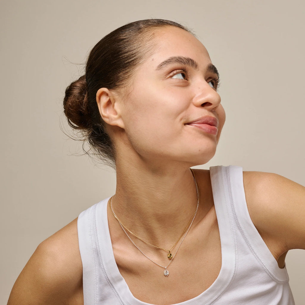 Silver Necklace "Four-Leaf Clover"