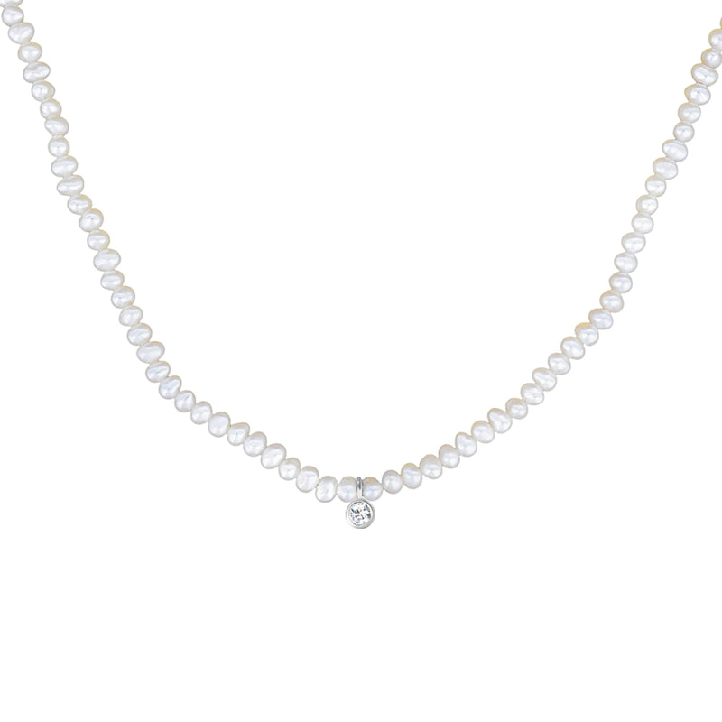 Pearl necklace on a white background