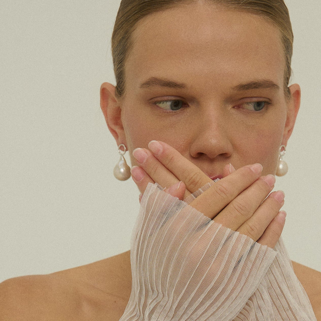 Silver Earrings with Pearls