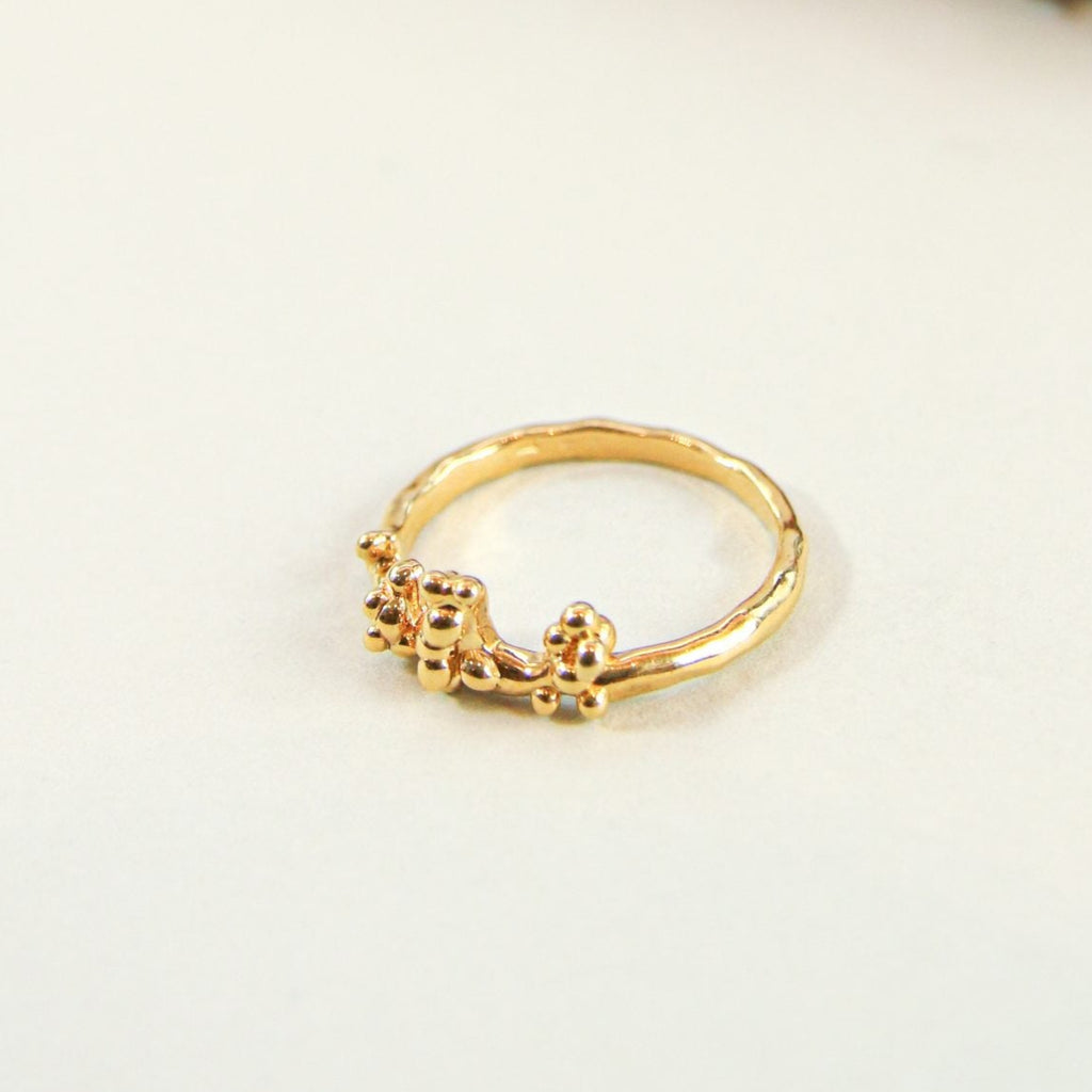 Gold Plated Silver Ring "Coral Drops"