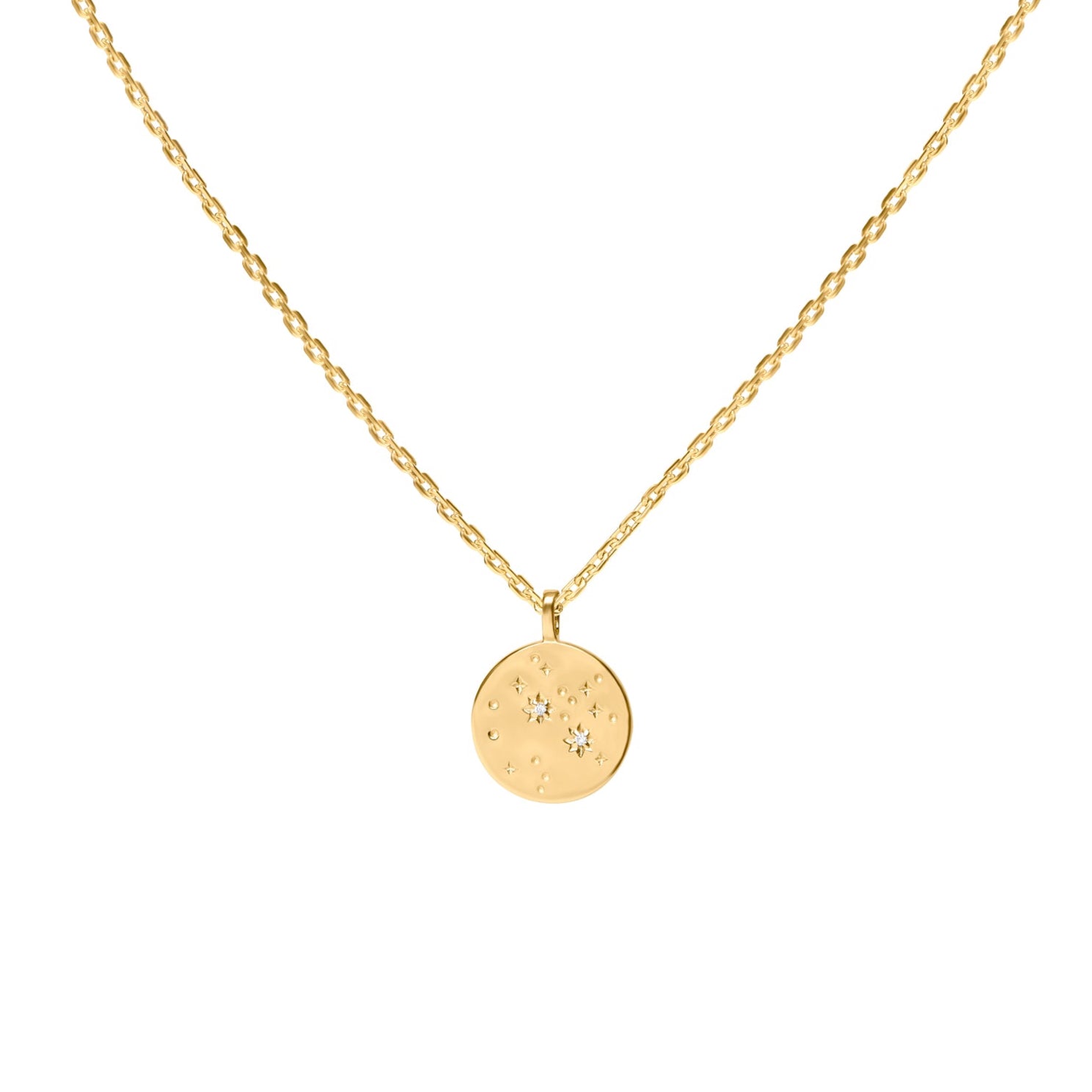 Gold Plated Silver Necklace with Diamonds "Written in the Stars"