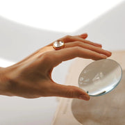 Gold Plated Silver Ring with Transparent Rock Crystal "Lux Solis / Light of the Sun"