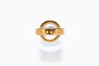 Gold Plated Silver Ring with Transparent Rock Crystal "Lux Solis / Light of the Sun"