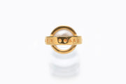 Gold Plated Silver Ring with Transparent Rock Crystal "Lux Solis / Light of the Sun"