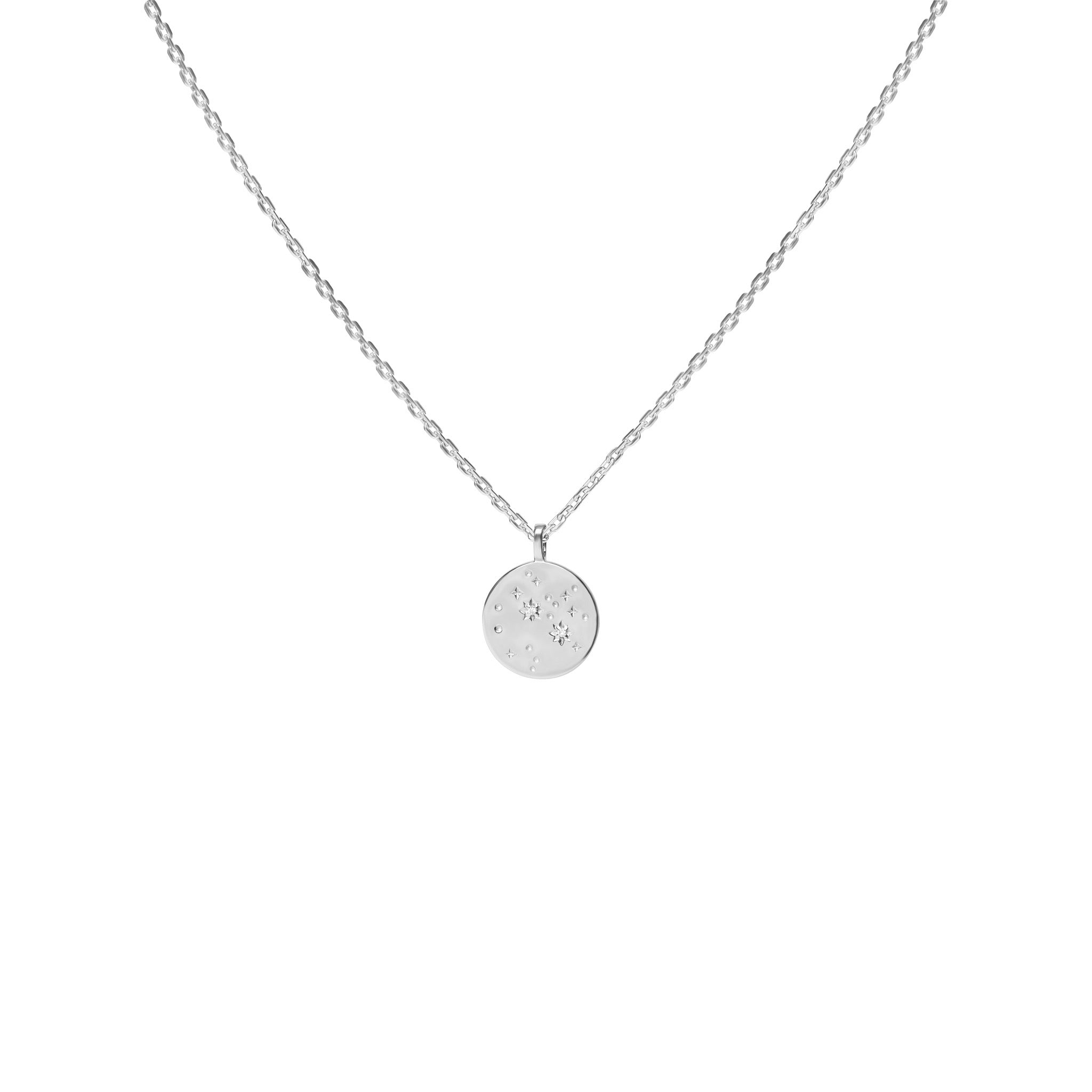 Silver Necklace with Diamonds "Written in the Stars"