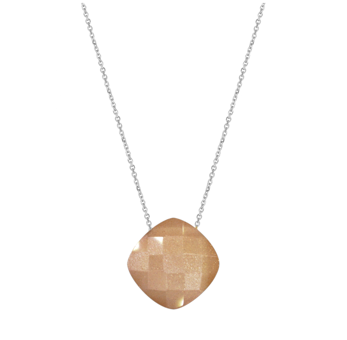 Silver Necklace with Moonstone