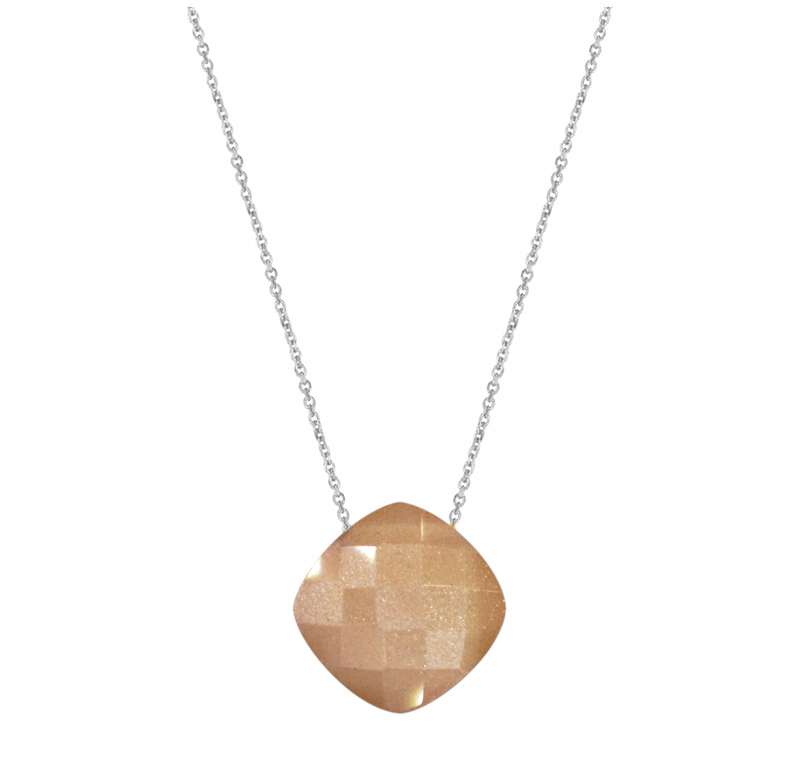 Silver Necklace with Moonstone