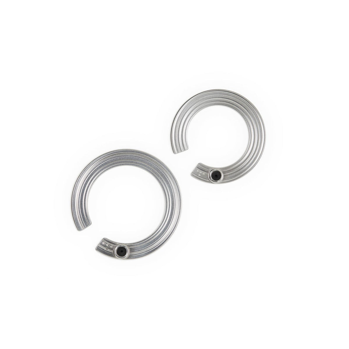 Sidabriniai auskarai „Orbit Dual C-Line"