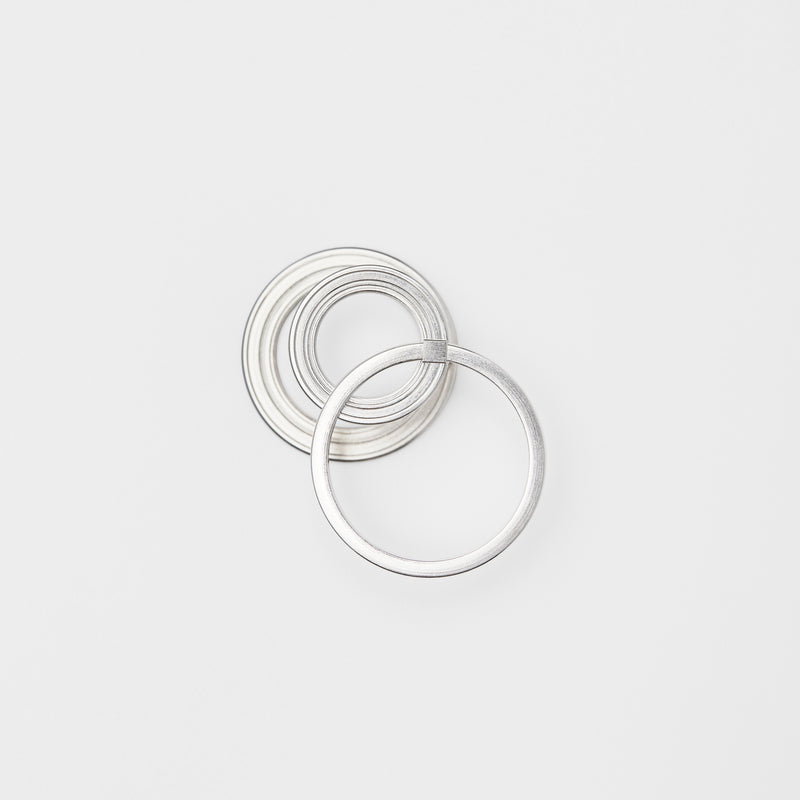 Silver Earrings Set "Orbit Dual C-Line"