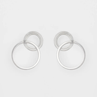 Silver Earrings Set "Orbit Dual C-Line"