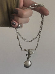 Silver Locket Necklace "Fortune"