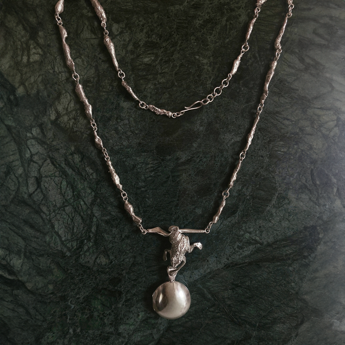 Silver Locket Necklace "Fortune"