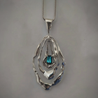 Silver Necklace with Blue Tourmaline "Drop"