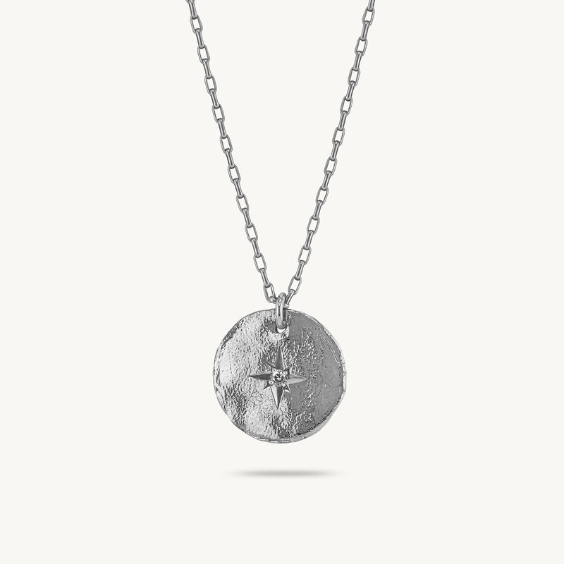 Silver Necklace with Sapphire "Star", Large