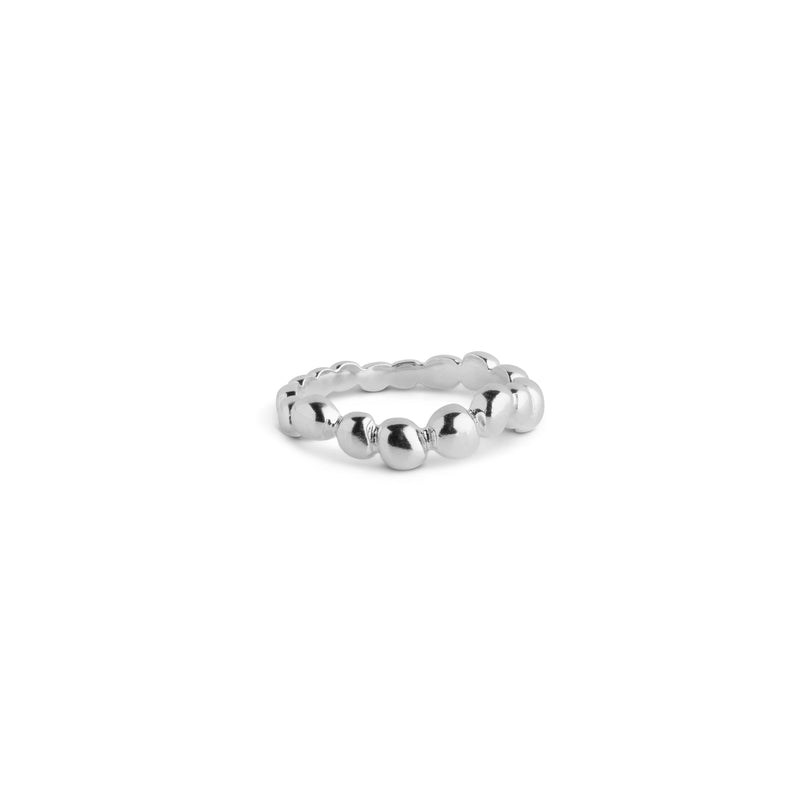 Silver ring on a white background