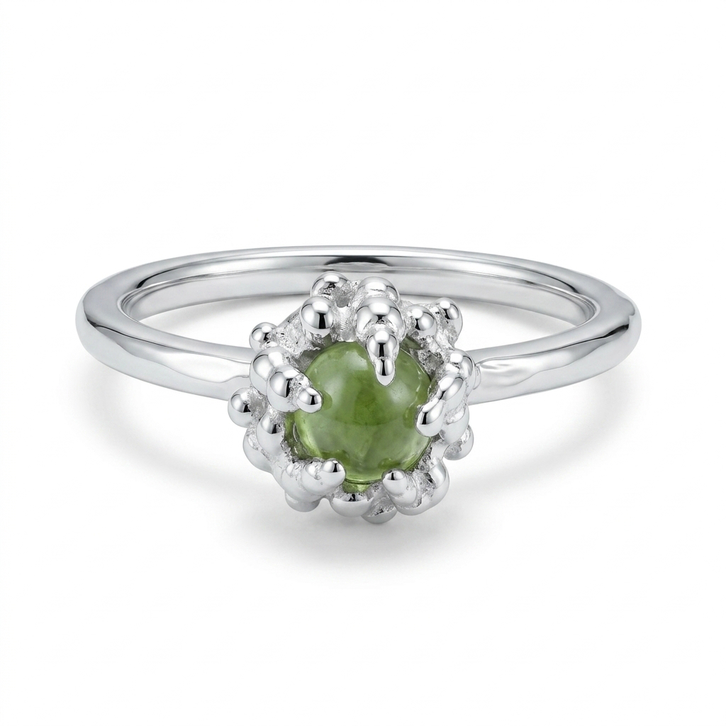 Silver Ring with Peridot "By the Nature"