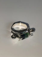 Silver Ring with Tourmaline "Twin Snails"