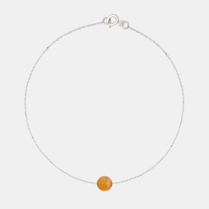 Silver Bracelet with Amber "Planètes d’Ambre", Big
