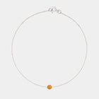 Silver bracelet with small Baltic amber by Adele Notes.