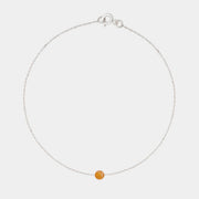 Silver bracelet with small Baltic amber by Adele Notes.