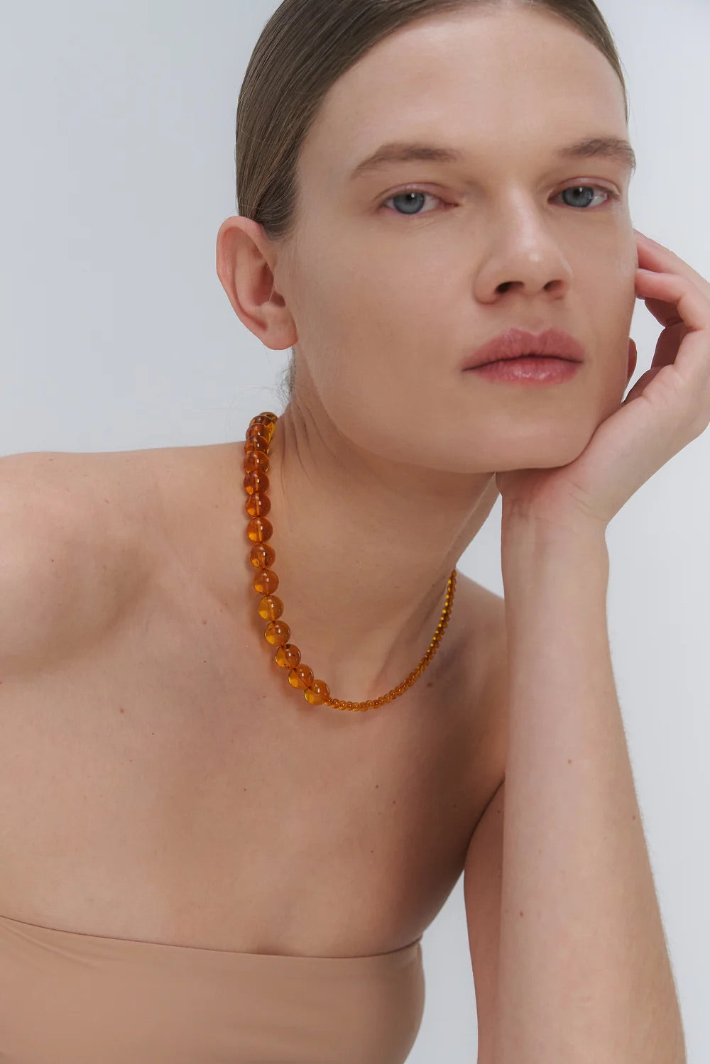 A statement Baltic amber necklace by Adele Notes.
