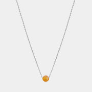 Silver necklace with Baltic amber pendant by Adele Notes.