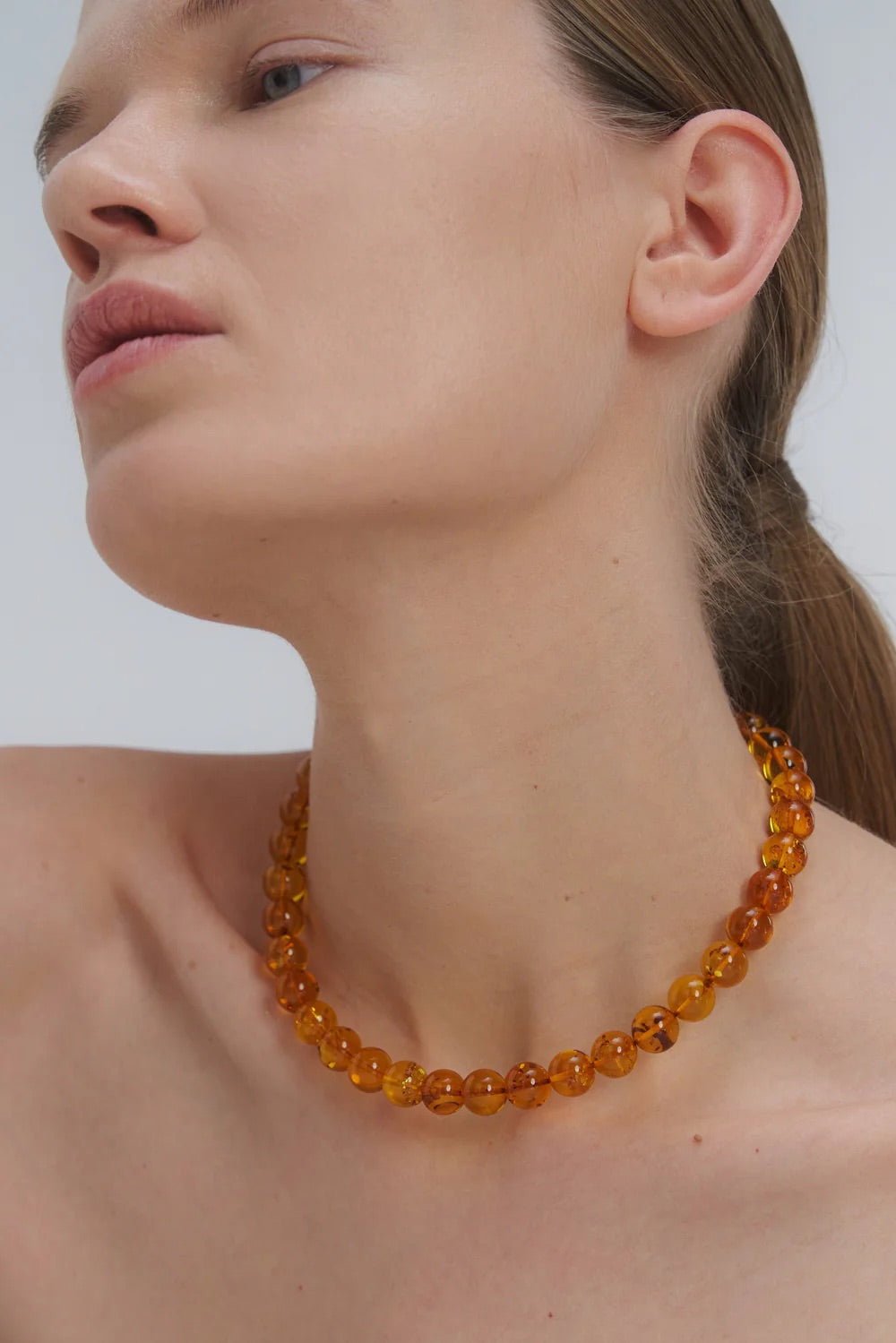 A statement Baltic amber necklace by Adele Notes.