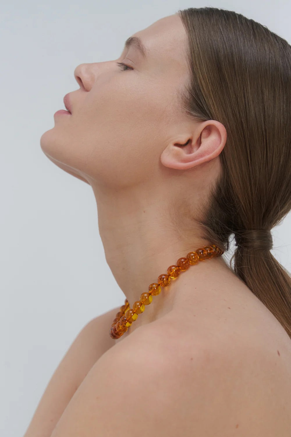 A statement Baltic amber necklace by Adele Notes.