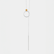 Silver necklace with Baltic amber by Adele Notes.