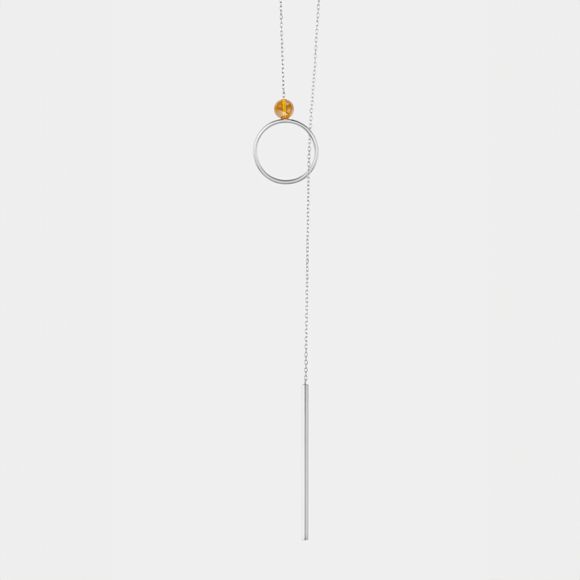 Silver necklace with Baltic amber by Adele Notes.