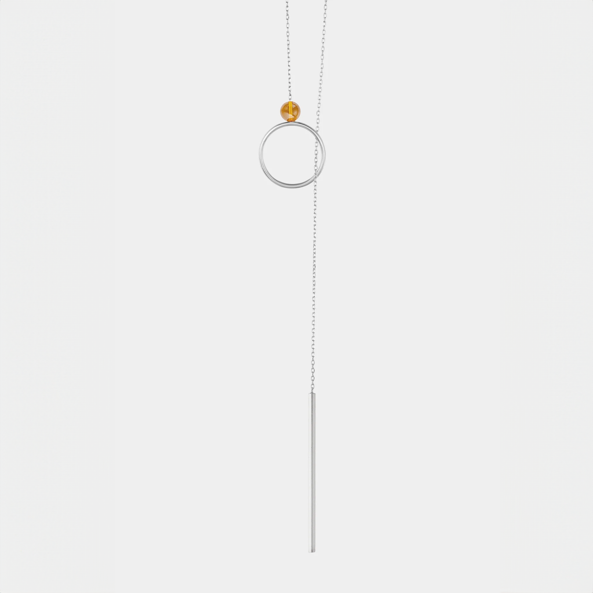 Silver necklace with Baltic amber by Adele Notes.