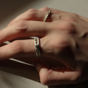 Silver Ring with Blue Diamond