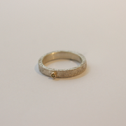 Silver Ring with Yellow Diamond