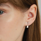 Silver Stud Earrings with Pearls "Pearl Diver"