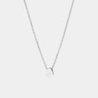A silver necklace with a chain length of 40 cm, featuring a heart-shaped pendant made of silver.