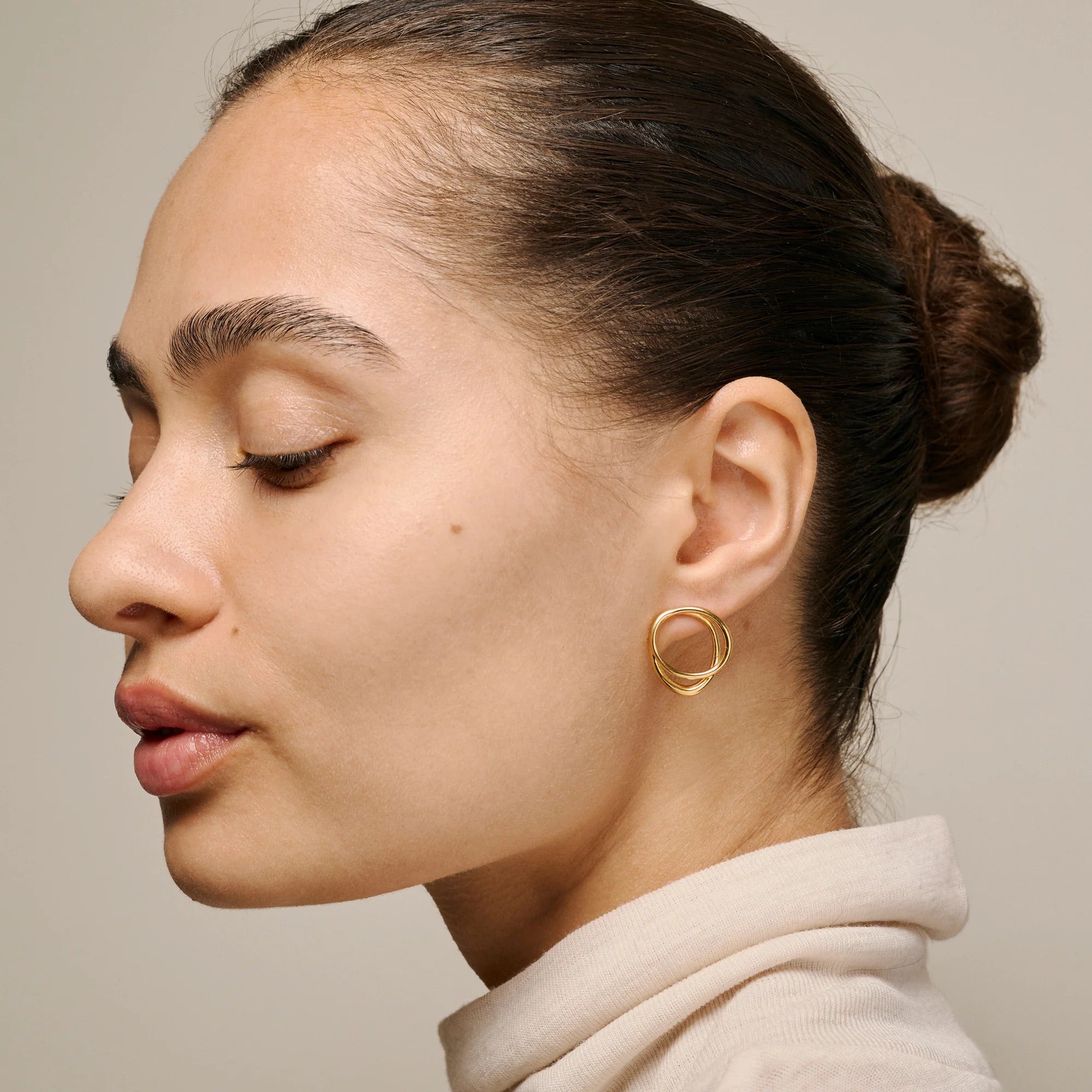 Gold Plated Silver Stud Earrings "Bellu"