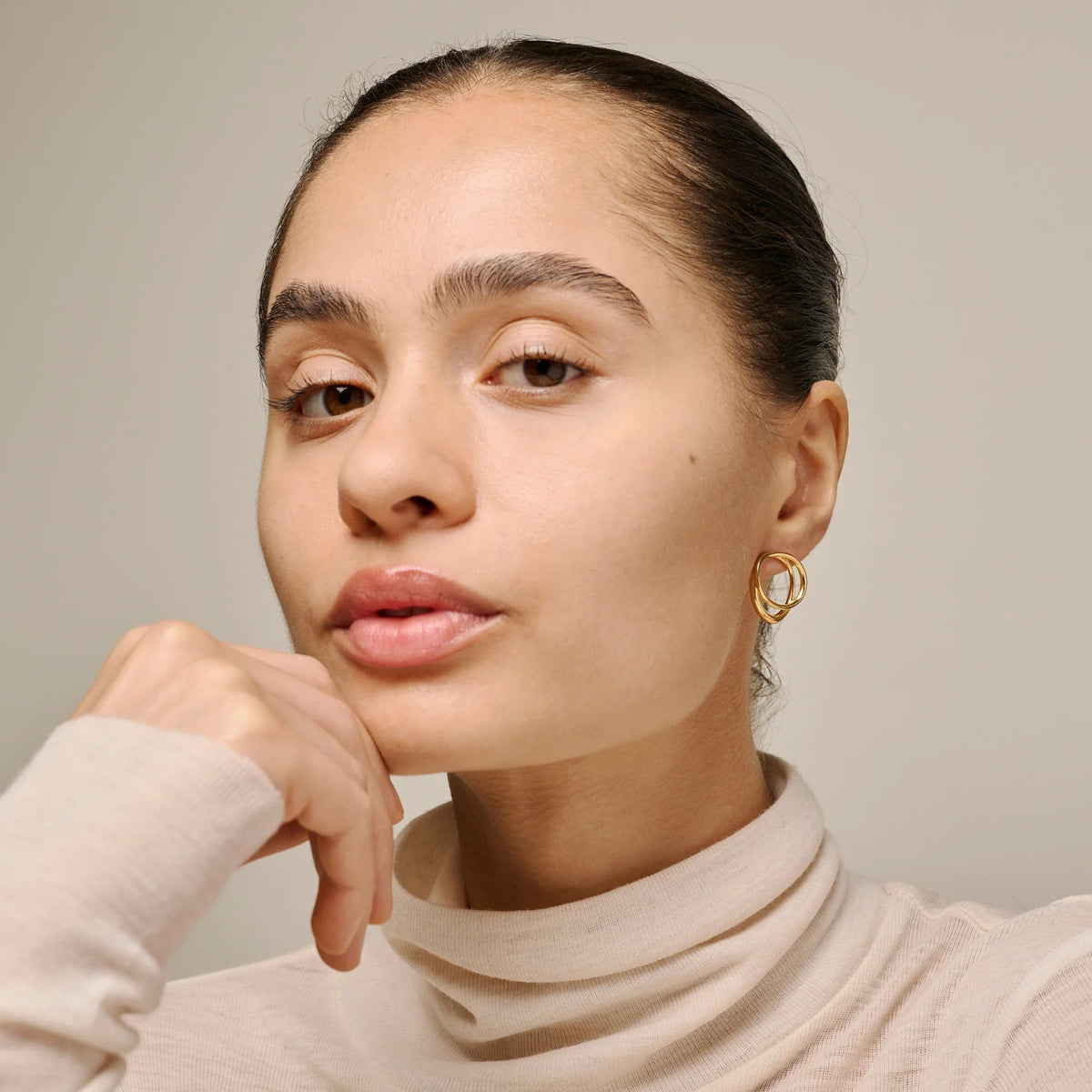 Gold Plated Silver Stud Earrings "Bellu"