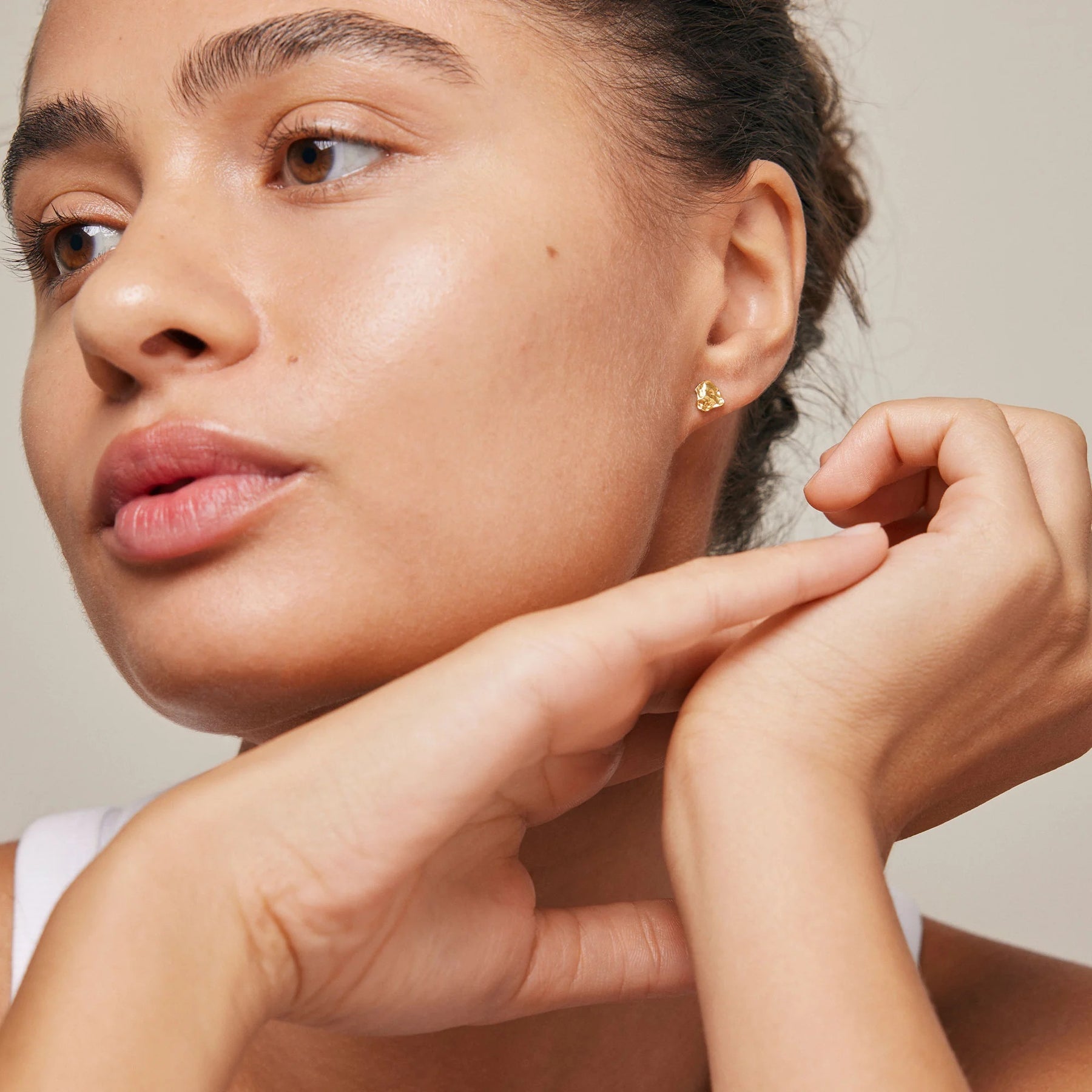 Gold Plated Silver Stud Earrings "Rio"