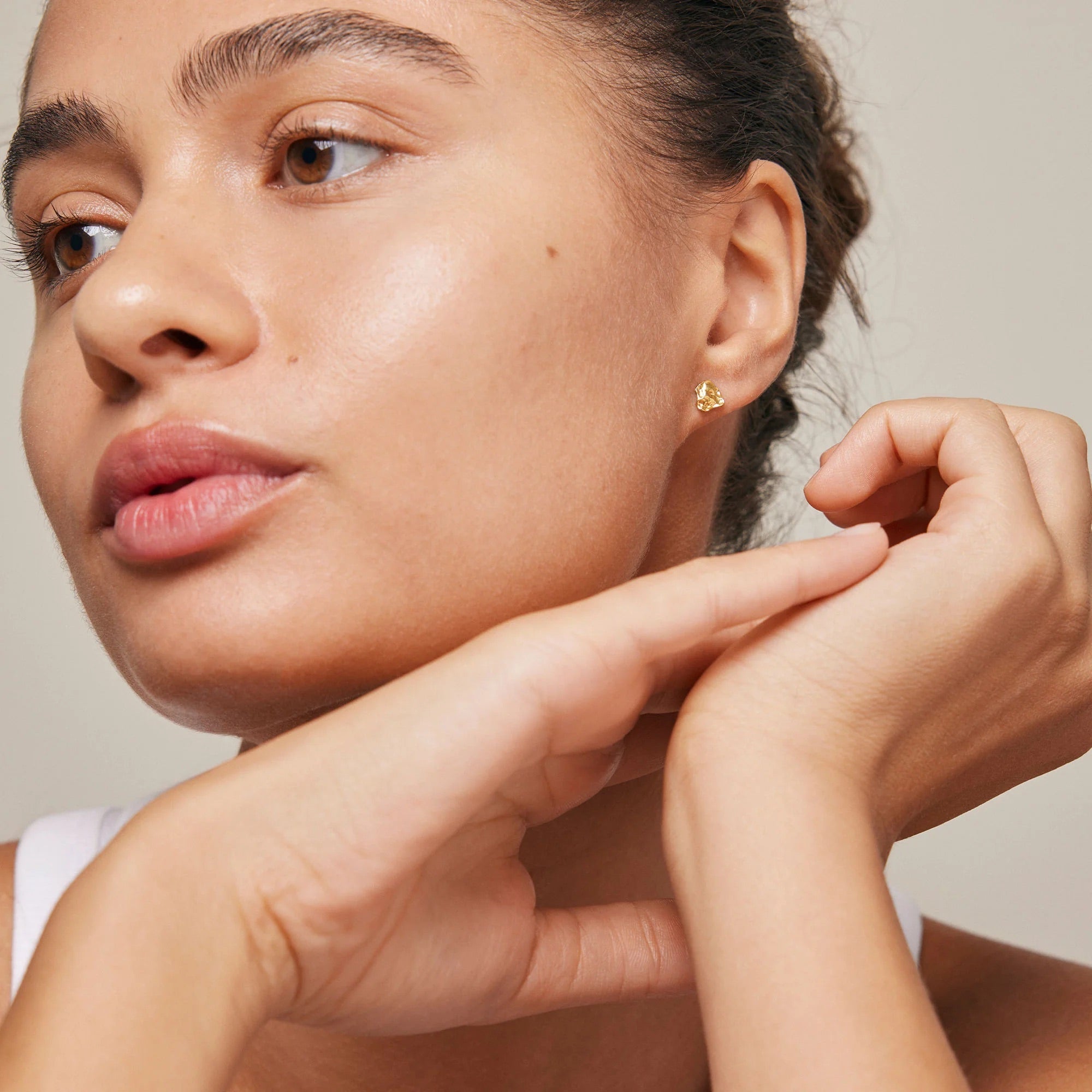 Gold Plated Silver Stud Earrings "Rio"
