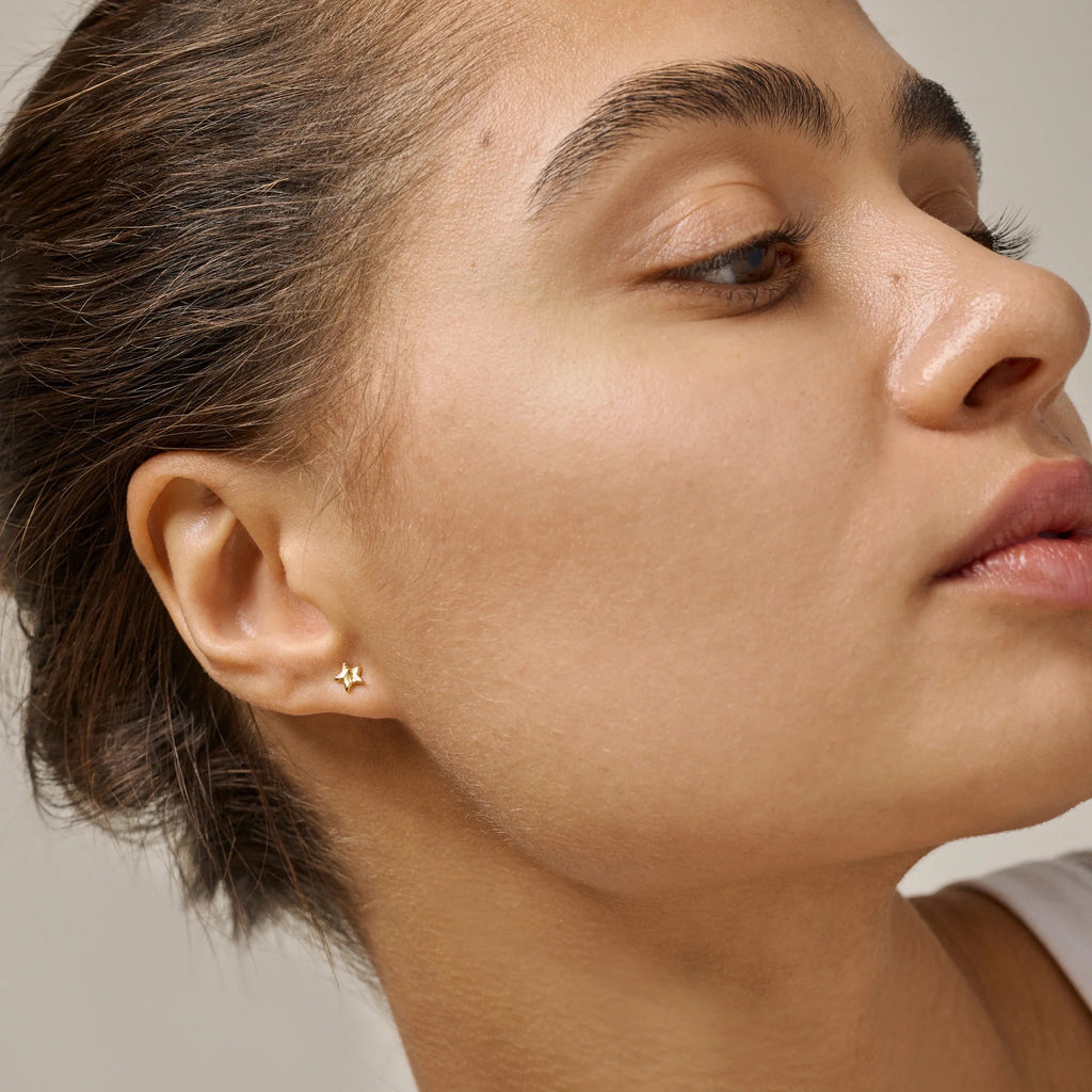 Gold Plated Silver Stud Earrings "Star Energy"