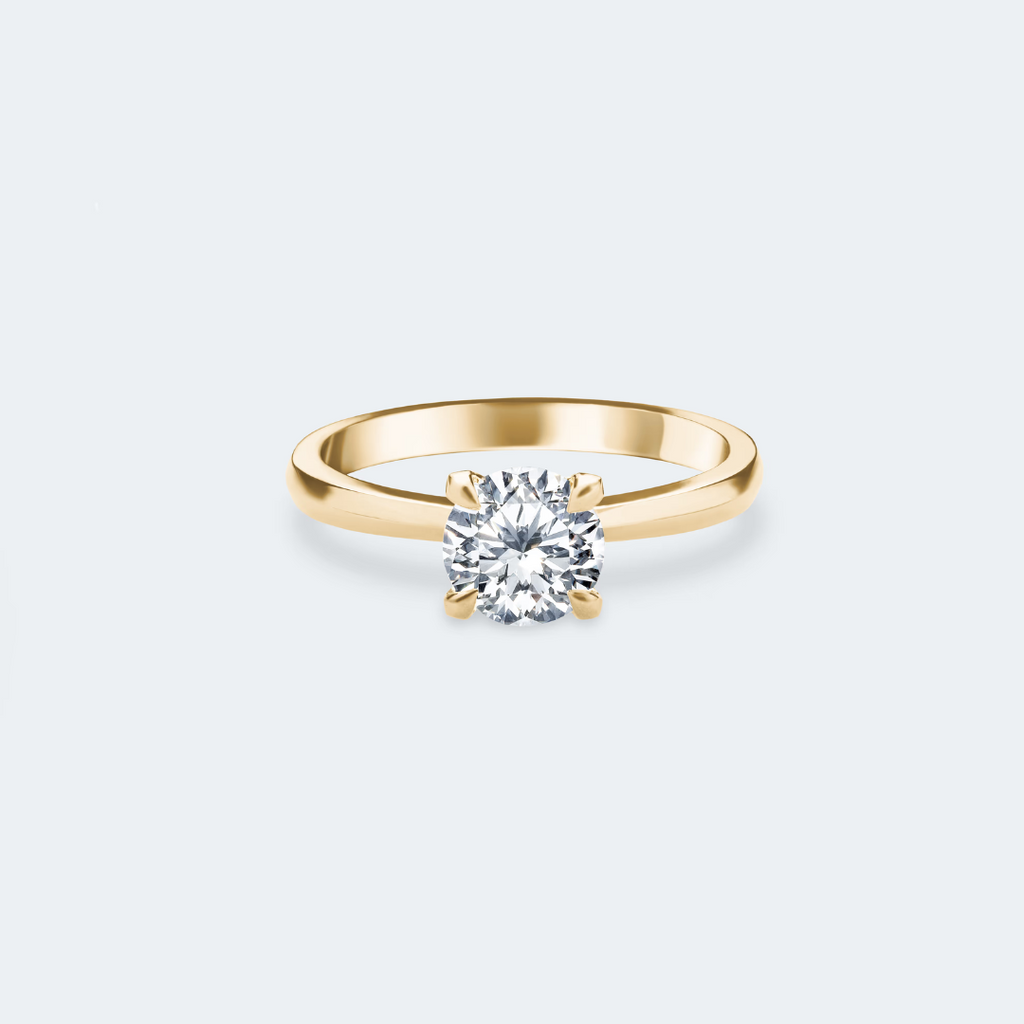 Geltono aukso ir deimanto žiedas „Solitaire“