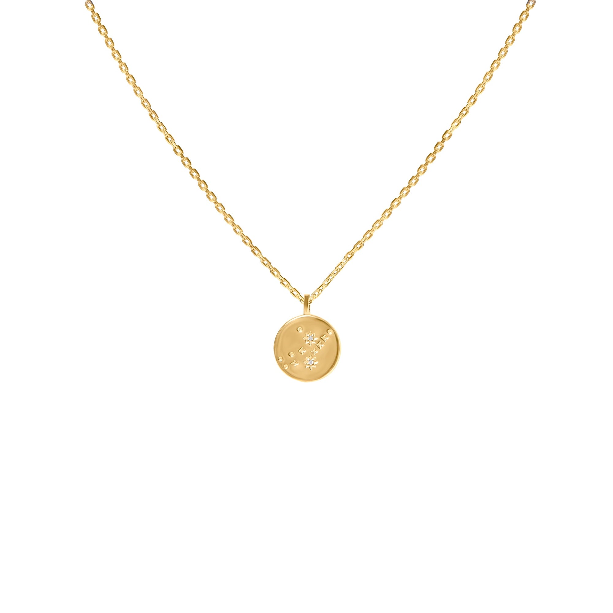 Gold Plated Silver Necklace with Diamonds "Written in the Stars"