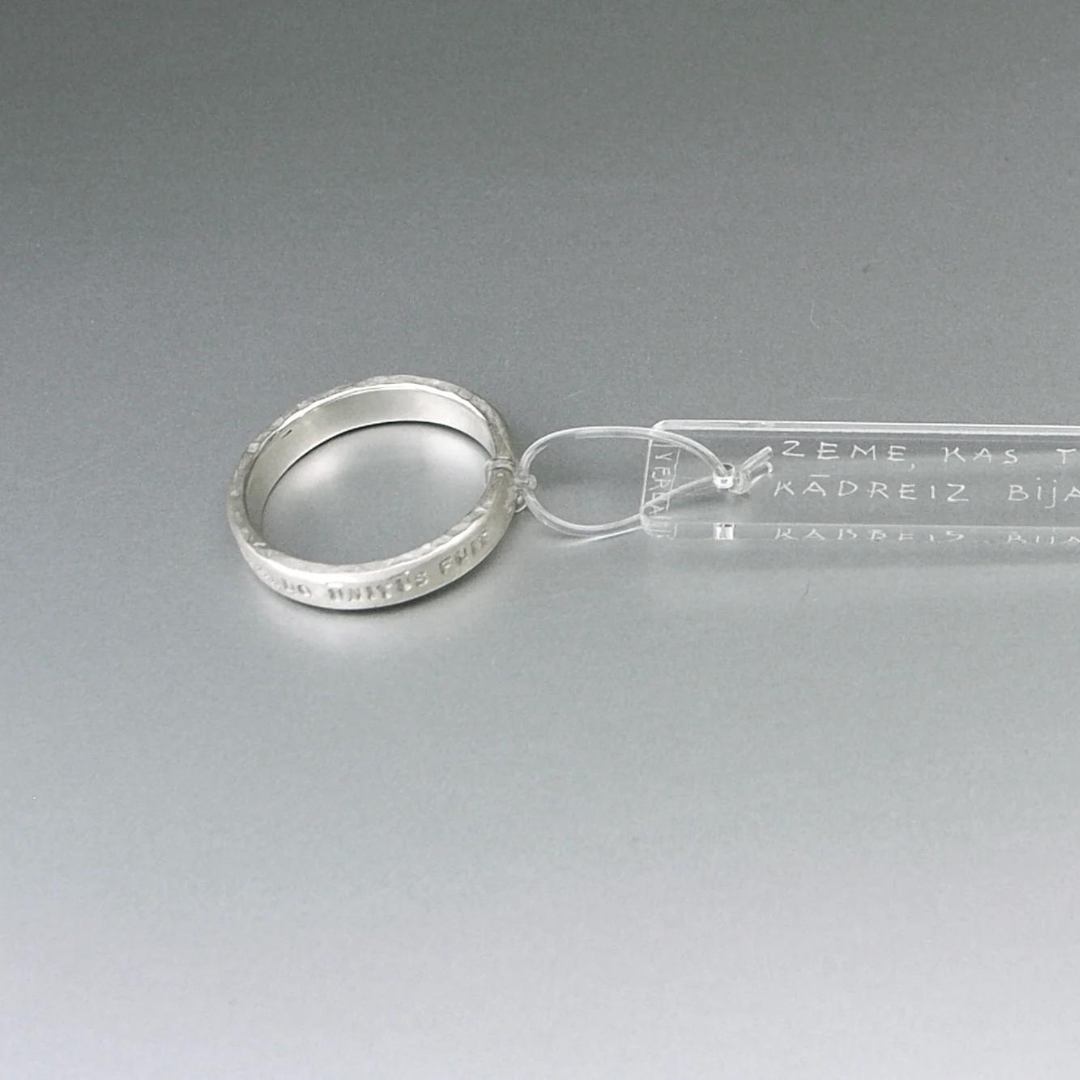 Silver Ring with inscription in Latin by Verba.